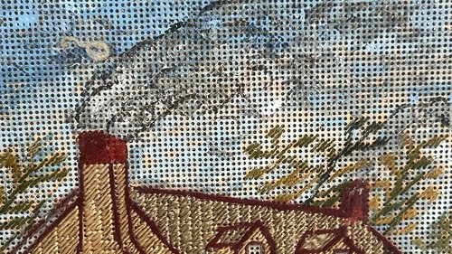 antique needlepoint sampler framed - Picture 3 of 6