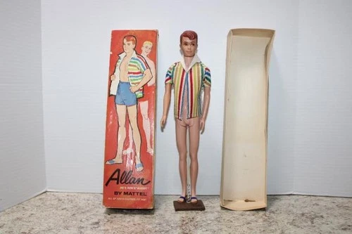 Vintage 1960s Mattel Allan Straight Leg Doll #1000 with Box