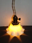 Vintage, Industrial style, hanging light pendant cord set with milk glass shade.