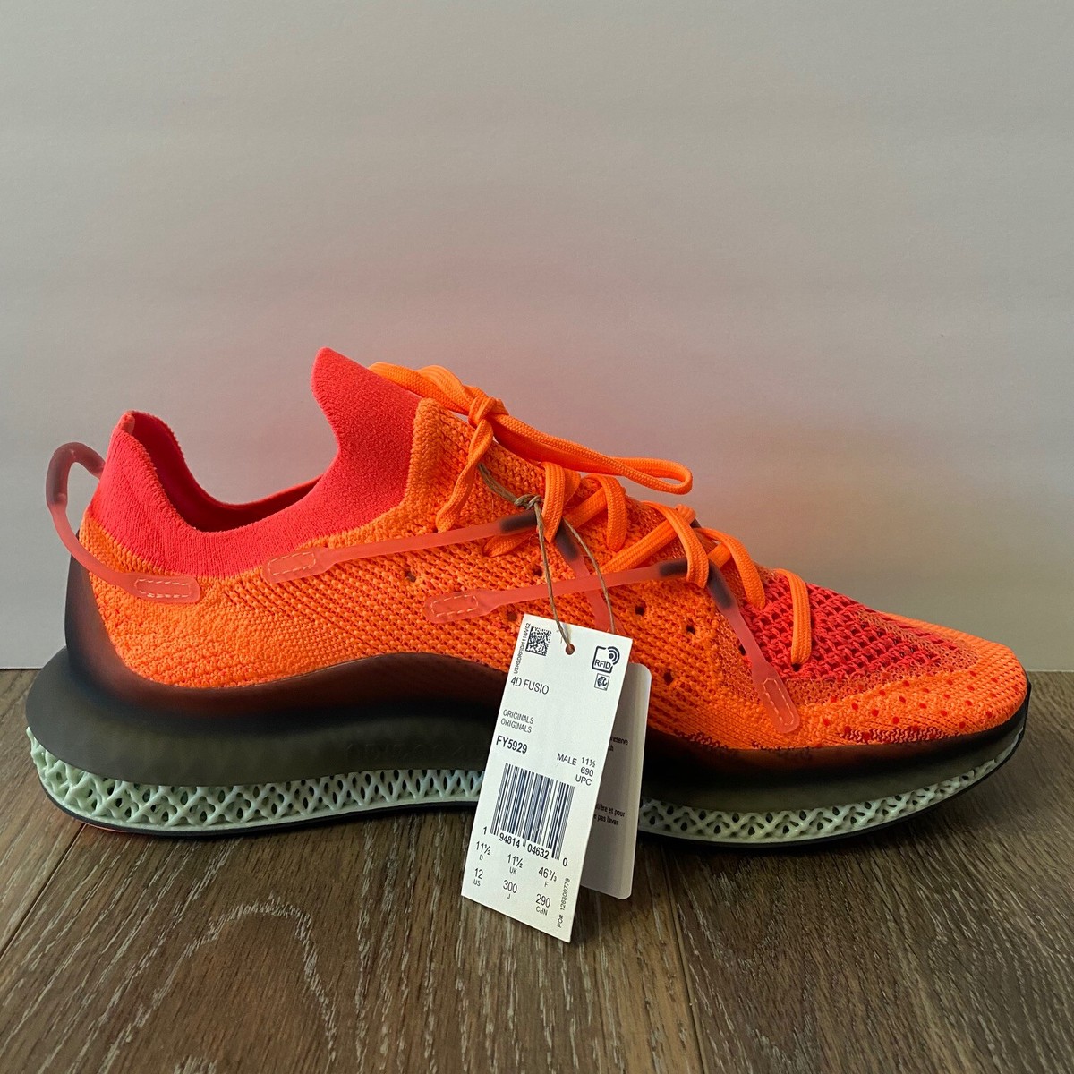 Adidas 4D Fusio Prime Knit Running Shoes Screaming Orange 
