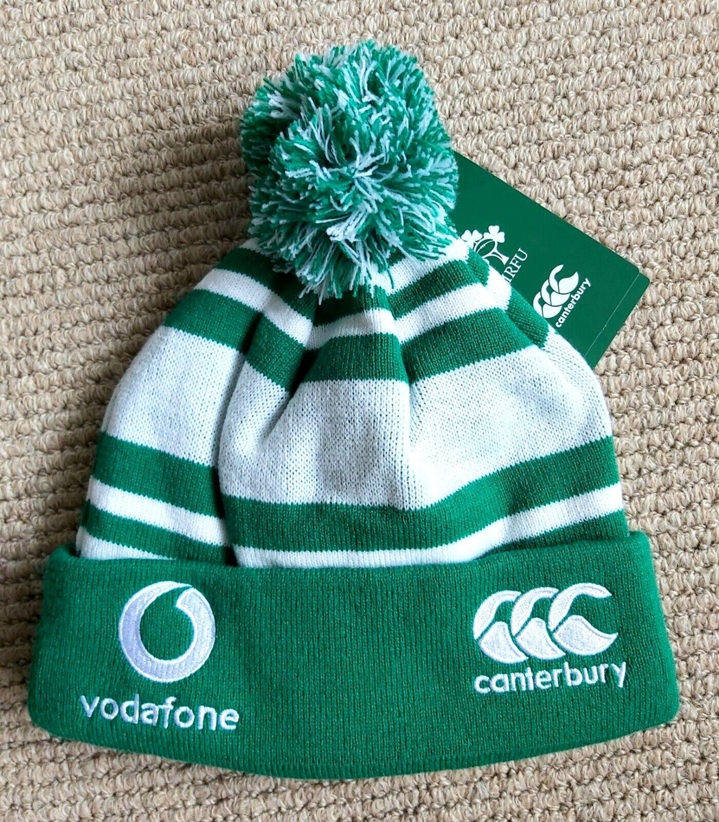 Official IRELAND RUGBY Green Official Canterbury BOBBLE HAT Pompom Beanie  TAG