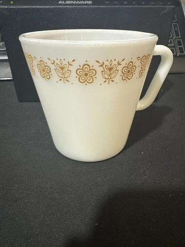 Vintage PYREX No: 1410 "D" Handle Gold Butterfly Coffee Tea Mug Cup 13 Available