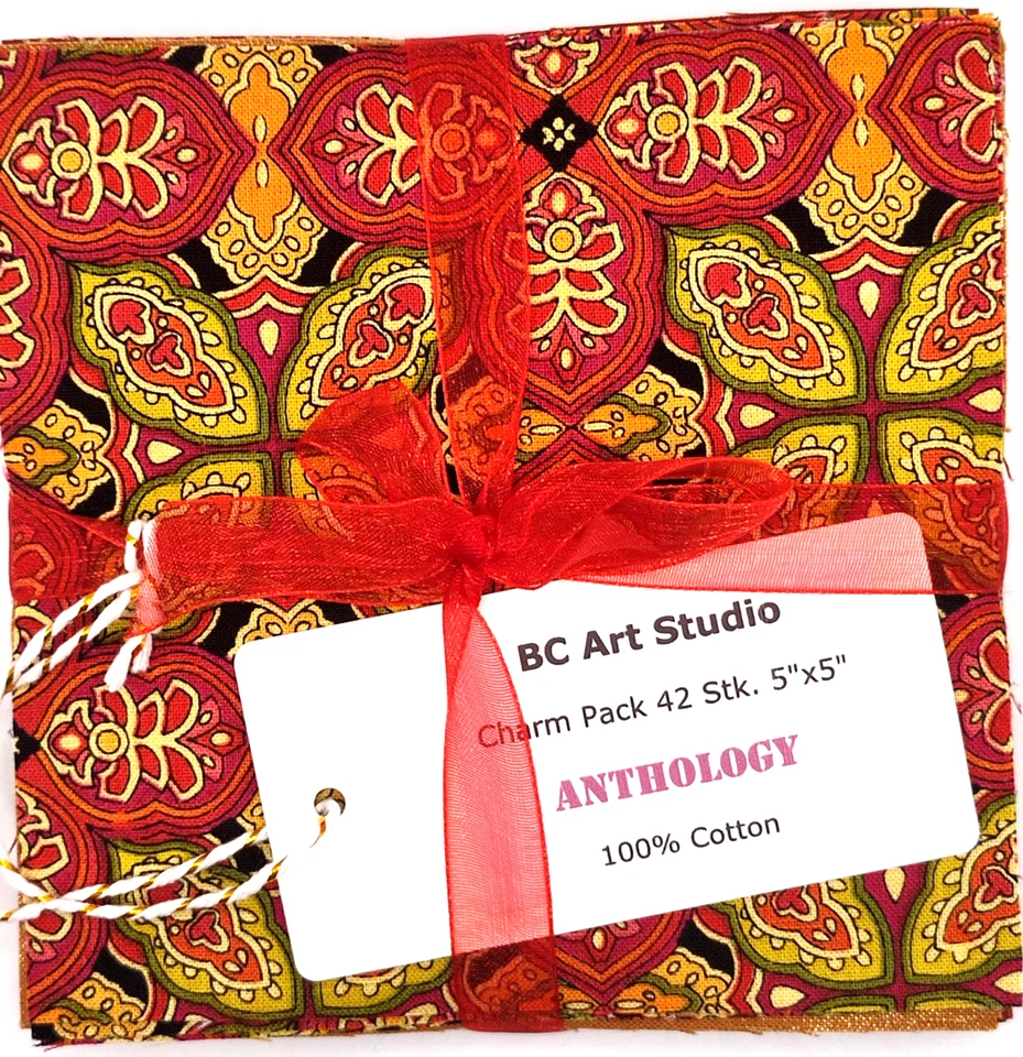 Charm Pack 42Stk. 5inch Moda Henry Glass RJR SSI Anthology 12,7cm Patchworkstoff - Bild 2 von 3
