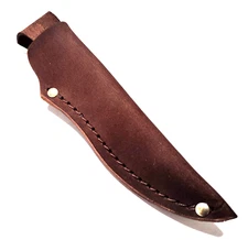 Small Brown Genuine Leather Belt Sheath 6" Fixed Blade Skinning Hunting Knife