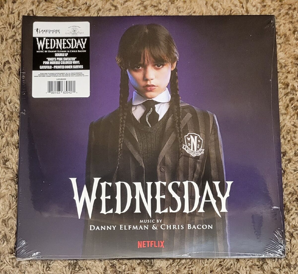 Netflix Wednesday Vinyl Enid's PINK Sweater /500 Season 1 Music Soundtrack  2 LP