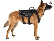 NEW -KROMEN brand Tactical Dog Harness -No Pull -Working Dog Vest Sz Large,Black