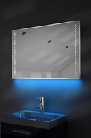 Digital Clock Slim Bathroom Mirror With Under Lighting, Demist & Sensor K194b Digital Clock Slim Bathroom Mirror With Under Lighting, Demist & Sensor K194b