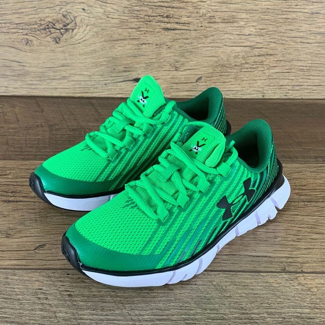 NEW UNDER ARMOUR BGS XLEVEL SCRAMJET REMIX 3000235301 GREEN SHOES KIDS