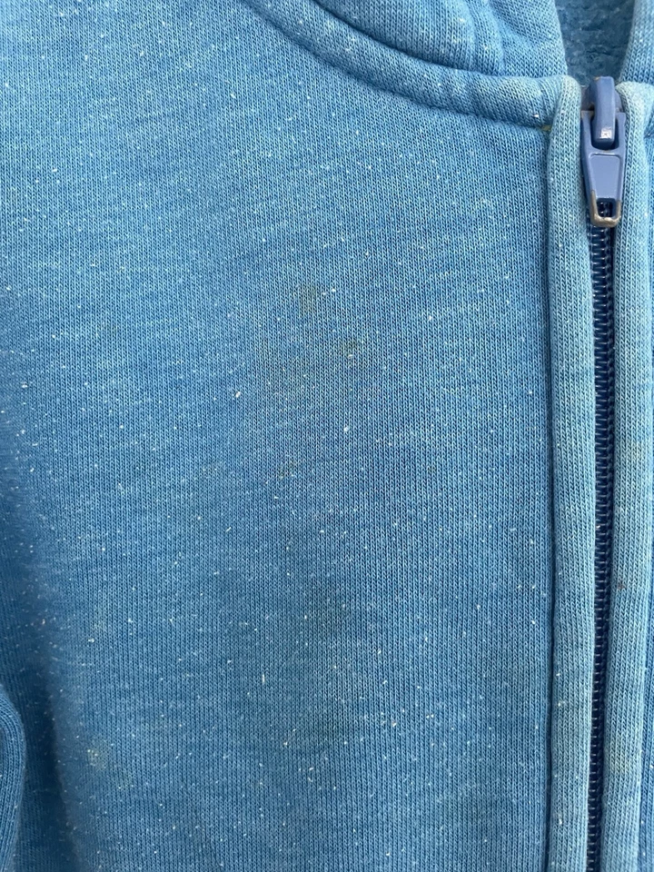 H&M Basic Kid Boys Solid Blue Cotton Blend Full-Zip Long Sleeve Hoodie Blue 2-4Y - Image 3 of 4