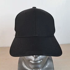 KAMEL 414 BLANK/NO LOGO FITTED BASEBALL HAT/CAP, SIZE S/M, BLACK, OUTDOOR/SPORT