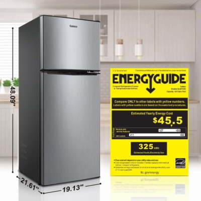 Mini Fridge Refrigerator and Freezer 4.6 cu ft Two Door Compact