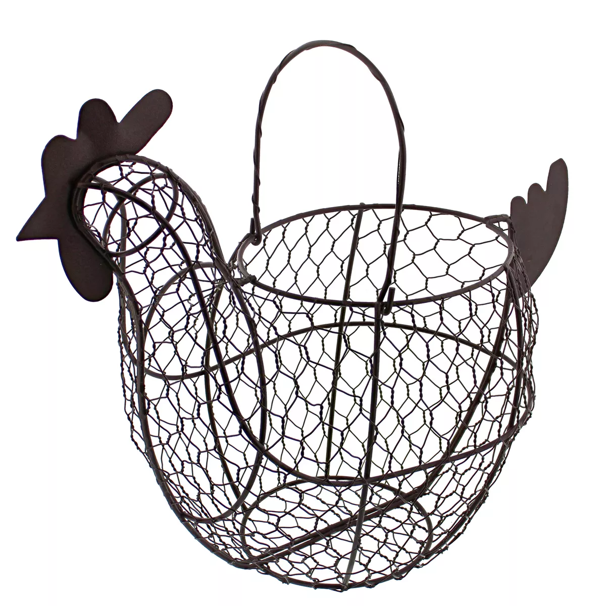 Rural365 Chicken Egg Holder - Brown Decorative Wire Basket with ...