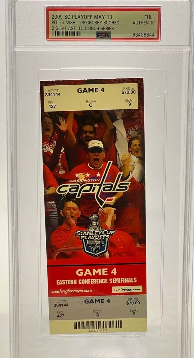 2009 Penguins Capitals Stanley Cup Playoff Ticket Crosby Clinches Series  Game 7!