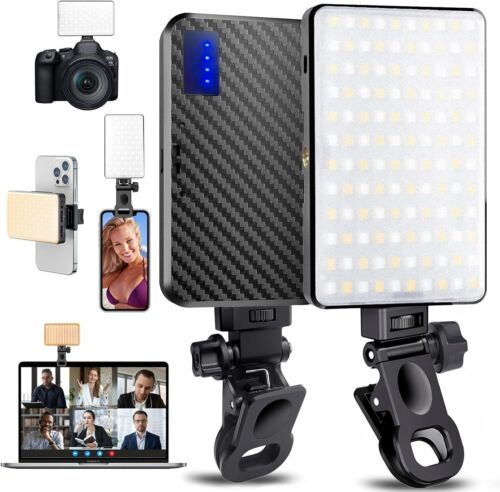 Rechargeable LED Selfie Ring Light Clip-On Phone for Video Recording with 3 Mode