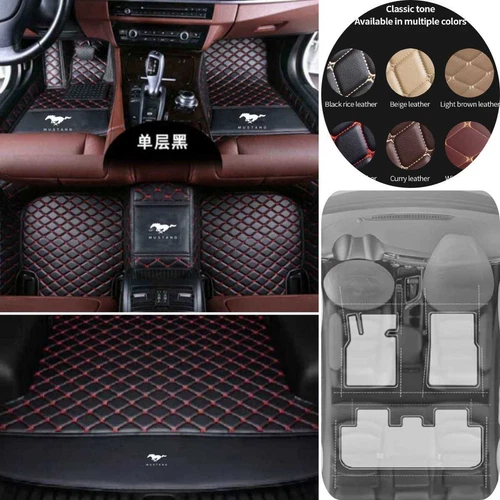 For Ford Mustang Coupe/Convertible Car Floor Mats & Trunk Mat Waterproof Carpets - Picture 2 of 52