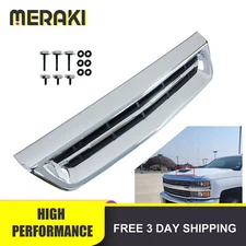New Chrome Hood Air Vent Grille For 2017-2019 Chevy Silverado 2500HD 3500HD