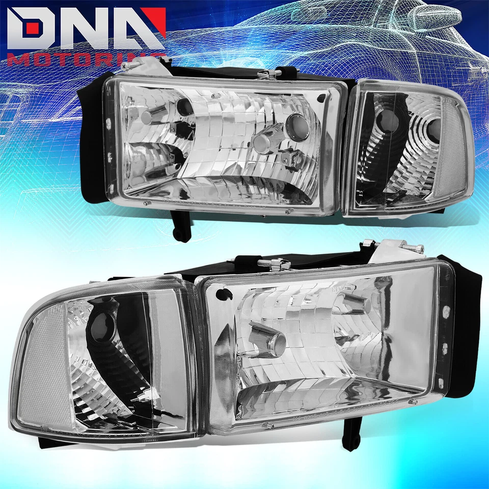 ДЛЯ 1994-2002 DODGE RAM 1500/2500/3500 ПИКАП ФАРЫ С LED ТОНКИЙ СТИЛЬ ХРОМ - Изображение 2 из 4