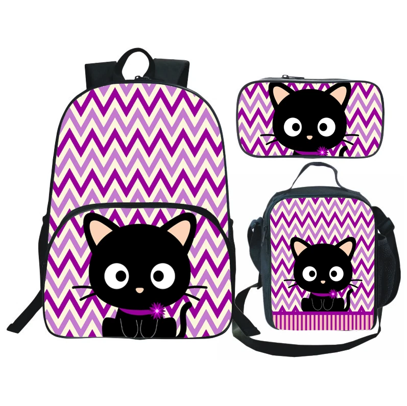 Chococat Anime School Backpack Set 3pcs with Lunch Bag and Pen Case