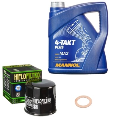 HiFlo Ölfilter Set MANNOL 10W40 4L für Yamaha YZF 1000 R Thunder Ace 4SV Bj.2002