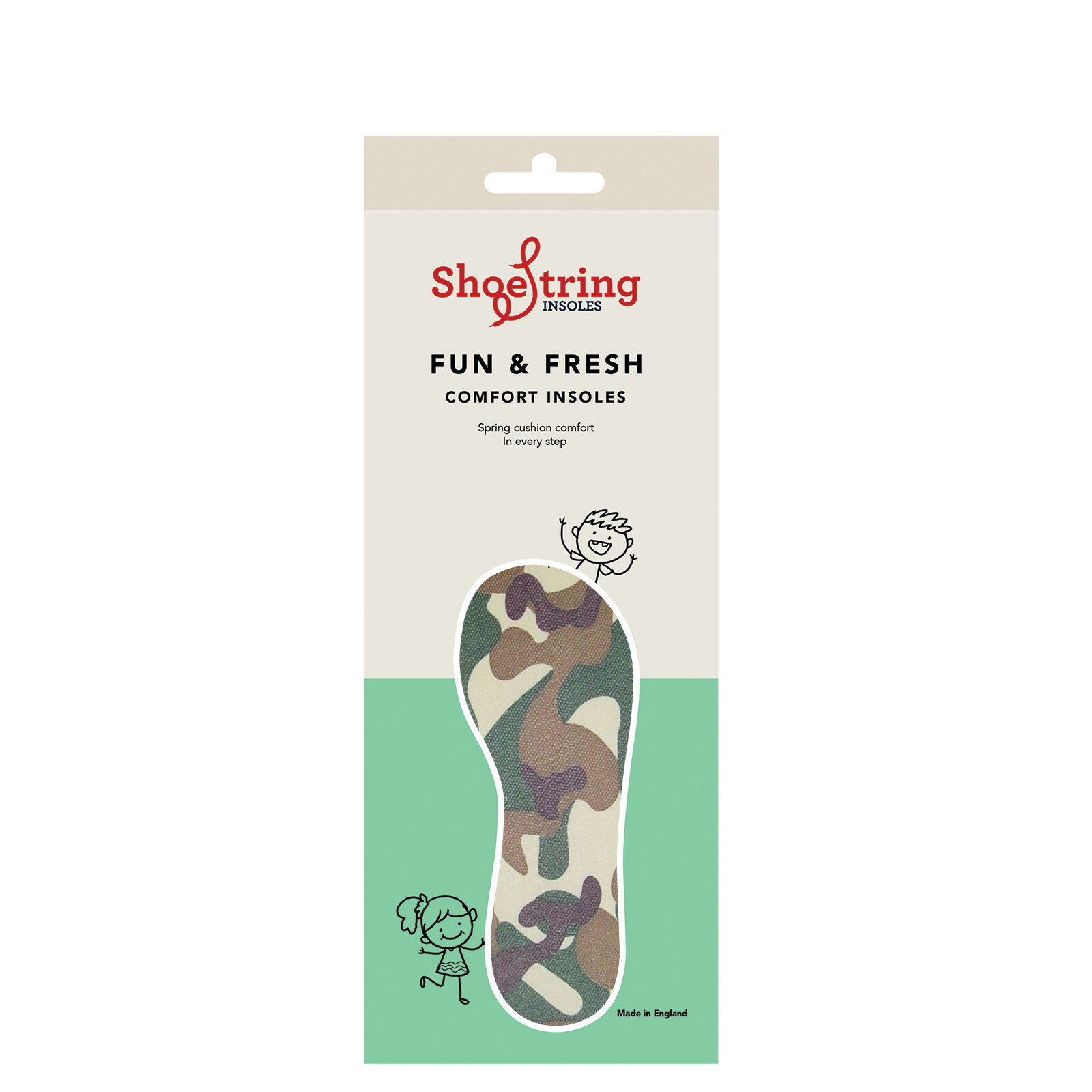 Kids Camo Cut To Size Fit Insoles Foam Latex Cushion Comfort Shoes Boots Inserts