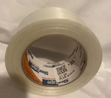 1 Roll 2" x 60 YDS Fiberglass Reinforced Filament Strapping, Packing Tape Clear