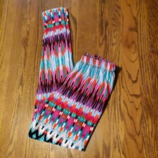 Silver woman's One Size very soft leggings multicolor print elastic high waist