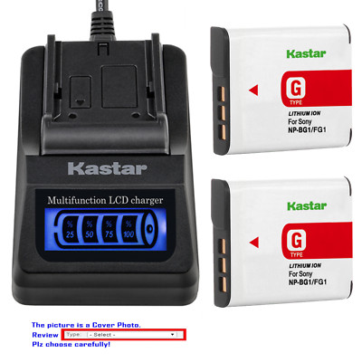 Kastar Battery LCD Quick Charger for Sony NP-BG1 Sony Cyber-shot DSC-HX5 Camera