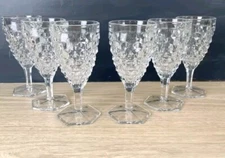 1940's Set of 6 Fostoria American Clear (Stem 2056) 8oz Water Goblets STUNNING 