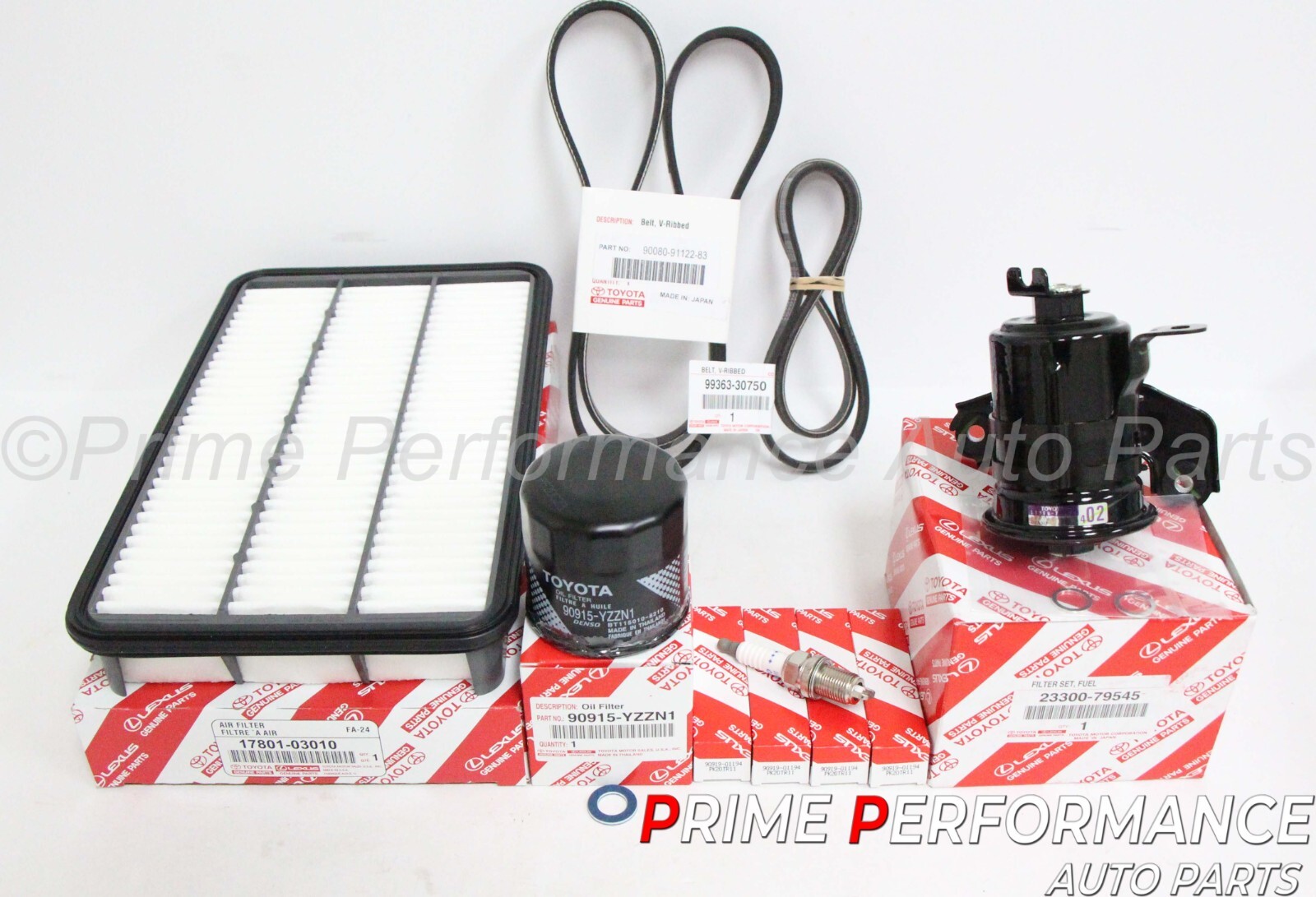Toyota Camry 97-01 Solara 99-01 4-Cyl 2.2L Tune Up, Fuel Filter  Drive Belt Kit
