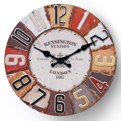 12 Inch Wall Clock Vintage Wall Clock, Kensington Station London Design, 1887