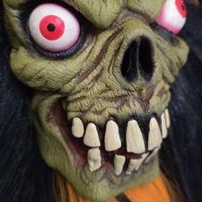 VTG The Paper Magic Group Shrunken Head With Hair Halloween Mask Zombie 2002