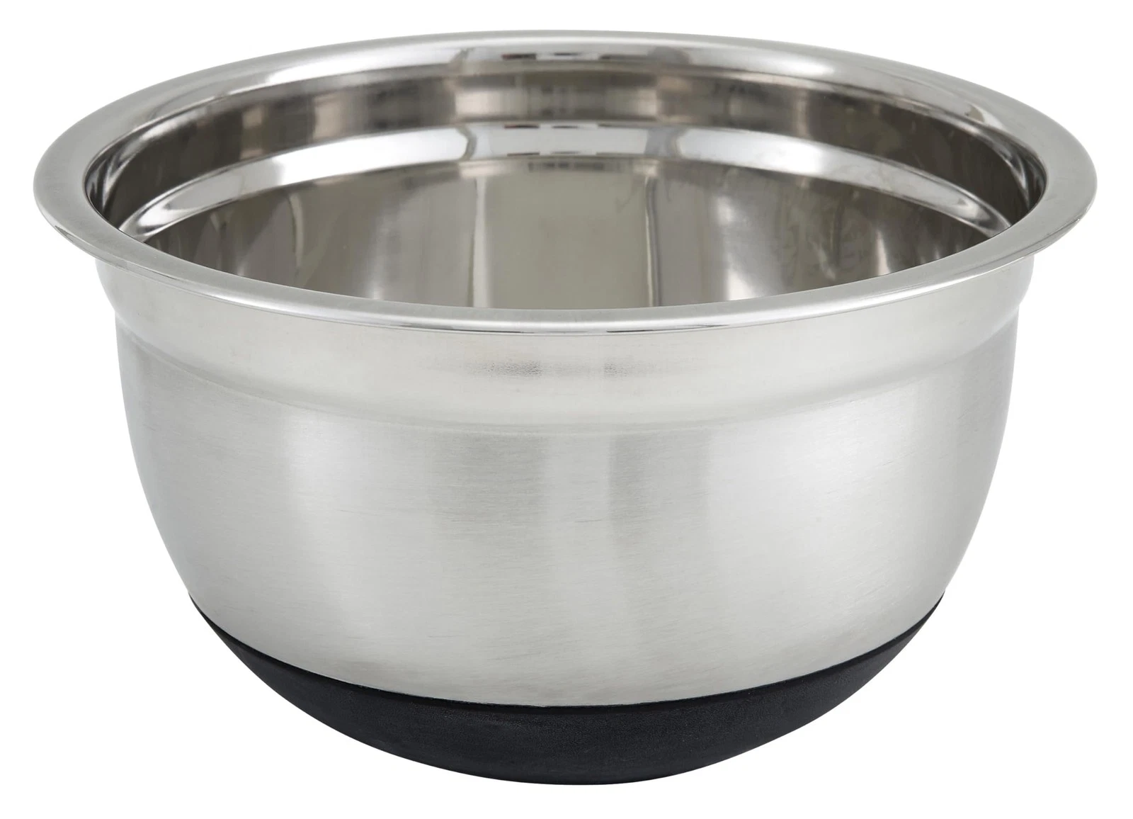 Mixing Bowl with Silicon Base, 5-Quart, Stainless Steel, Black