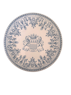 GIEN Dessert Salad/ Plate , Blason , Les Depareillees in Blue  9 Inch