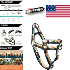 Heavy Duty Adjustable Dog Harness Large Overland Print for Walking and Training