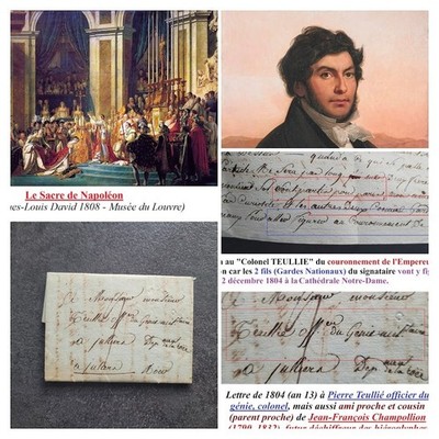 Brief 1804 an Oberst TEULLIE Freund und Cousin in der Nähe von Jean-François CHAMPOLLION