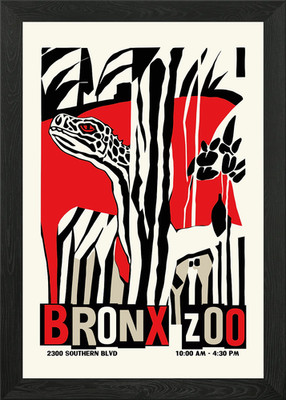 BRONX ZOO POSTER Gerahmtes Wandbild Poster Leinwanddruck Bild