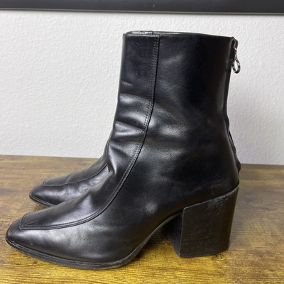Aeyde Women's Leandra Black Block Heel Boots Size 40