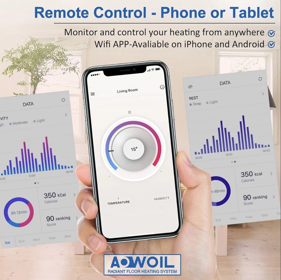 20 Sqft Under Floor Heat Mat Kit, 120 V Electric Radiant Floor Heating System - Image 4 of 4