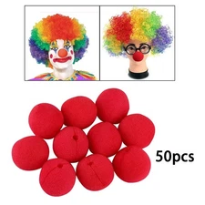 50Pcs Red Clown Noses Bulk Kids Supplies 50mm Novelty Funny Clown Nose Balls