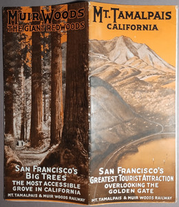 1923 Mt Tamalpais & Muir Woods Railway CA Map Promotional Brochure B2-28