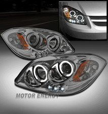 05-10 CHEVY COBALT/07-09 G5 CCFL HALO LED PROJECTOR HEADLIGHTS SMOKE LEFT+RIGHT