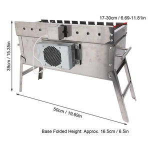 Rotating BBQ Grill Stainless Steel Barbecue Grill Portable Charcoal Grill Fo NEW