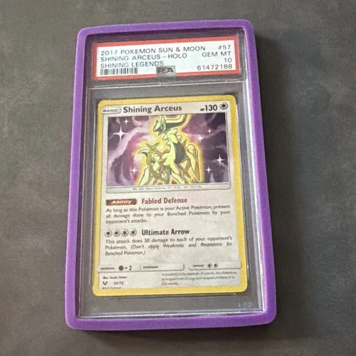 2017 POKEMON SUN & MOON SHINING LEGENDS #57 SHINING ARCEUS-HOLO PSA 10