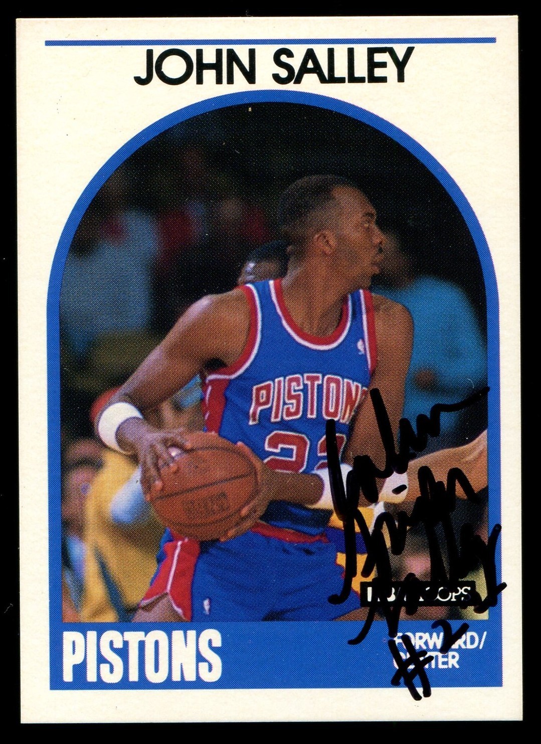 1989 Hoops #109 John Spider Salley Signed Autograph Detroit Pistons *15947*