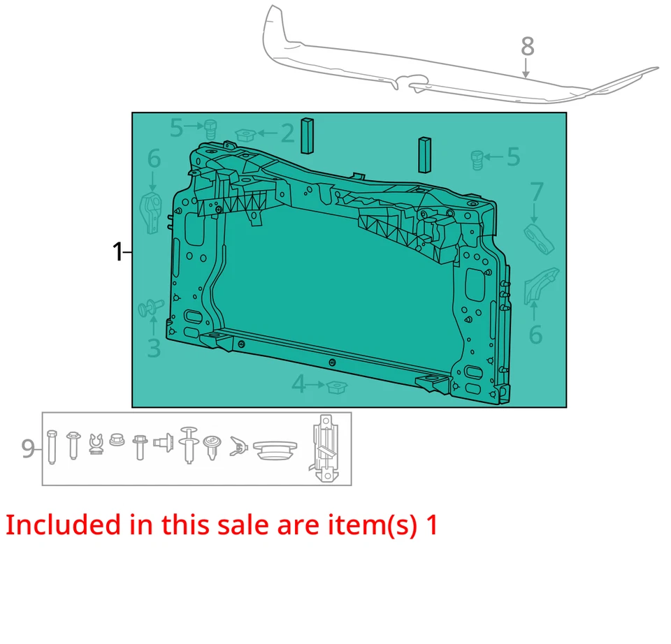 Se adapta a Dodge Dart 2013-2016 2,4 L conjunto de soporte de núcleo de radiador OEM Foto 4 de 4