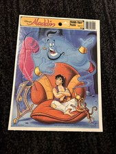 Disney Aladdin Golden Frame Tray Puzzle 12 Pieces Vintage 1990’s Made In USA New