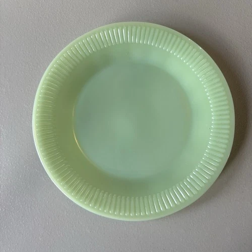 Fire King Jadeite Jane Ray Dessert Plate Original Anchor Hocking 7 3/4" Vintage
