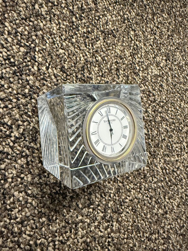 Waterford Crystal Cube Desk Seiko Clock Watch Ireland