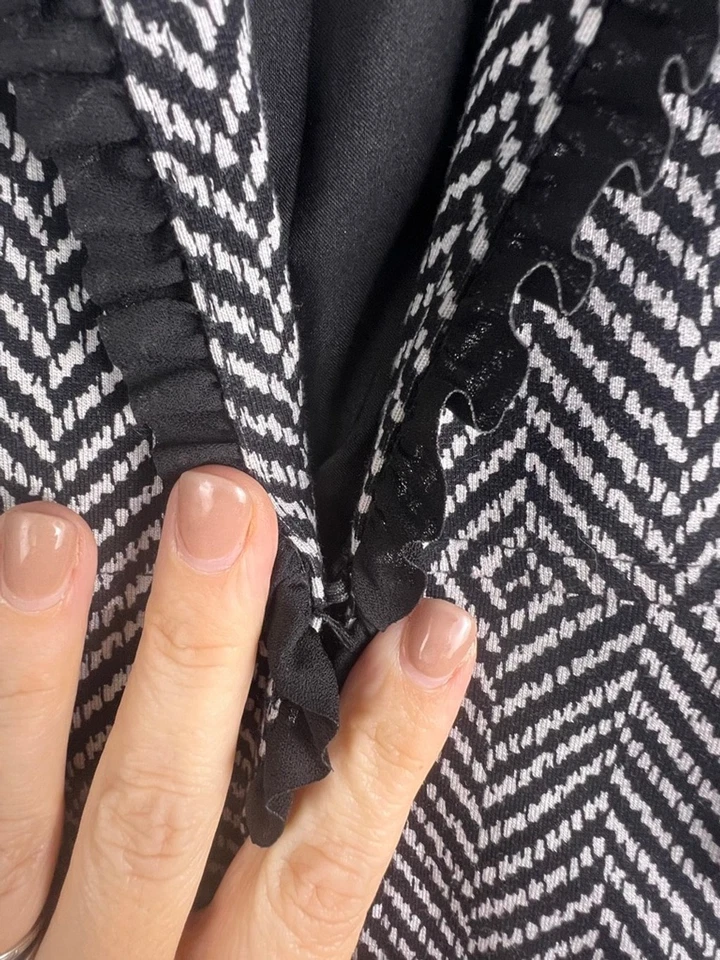 Chaqueta Blazer Mujer Chico's Negro Blanco Espiga Talla 8 Chicos 1 Foto 3 de 4