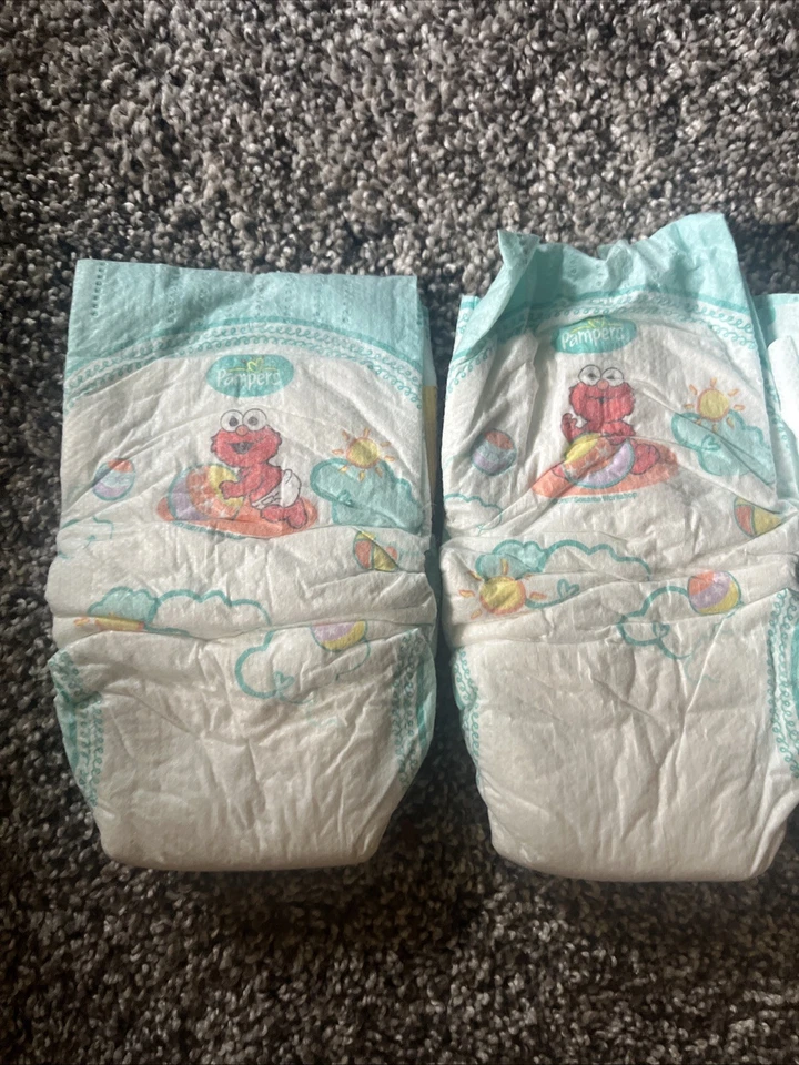 Lote 2 Set Diferentes Pañales Pampers Baby Dry 2007 Vintage Talla 2 Plaza Sésamo Foto 4 de 4
